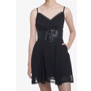Social Collision Black Corset Slip Dress  size M
